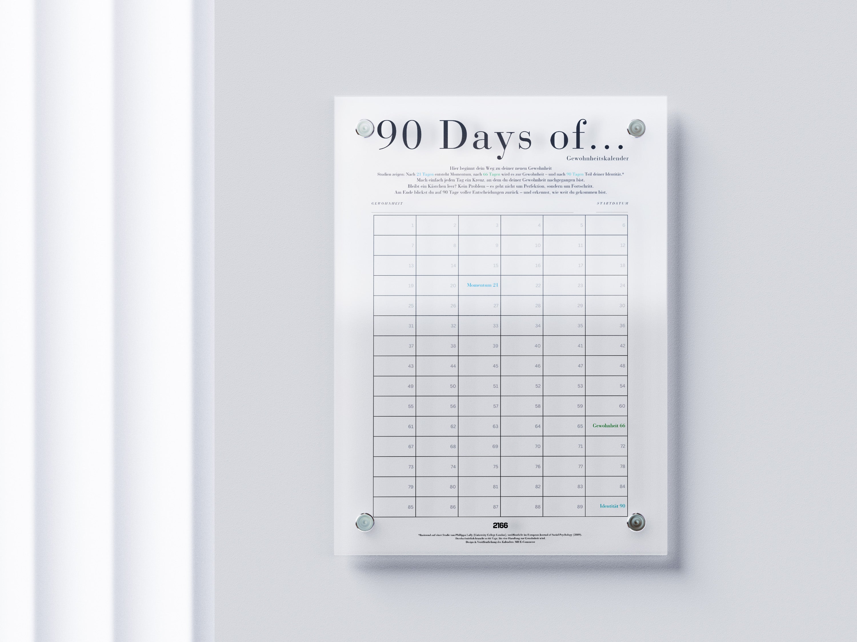 90 Days of... – Acryl-Gewohnheitskalender